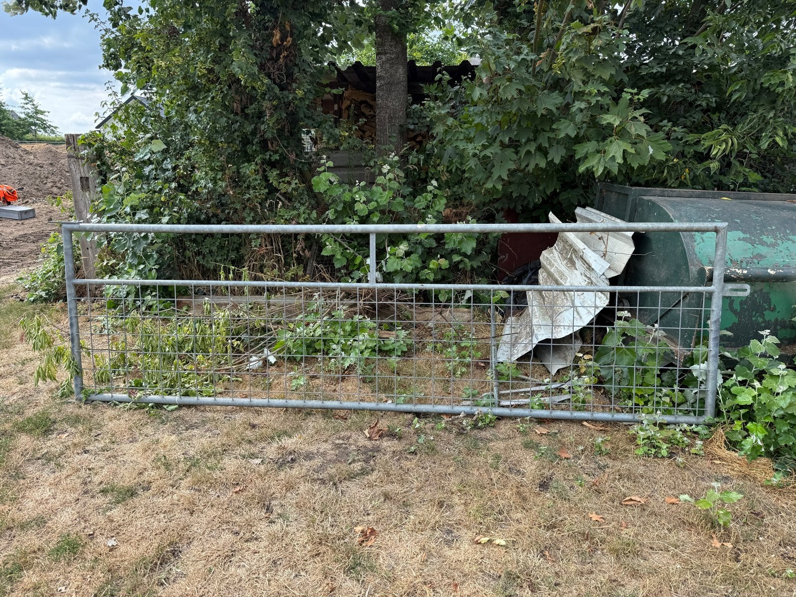 Te koop gegalvaniseerd weidehek met gaas, Ophalen, Gebruikt, IJzer, Gaashekwerk