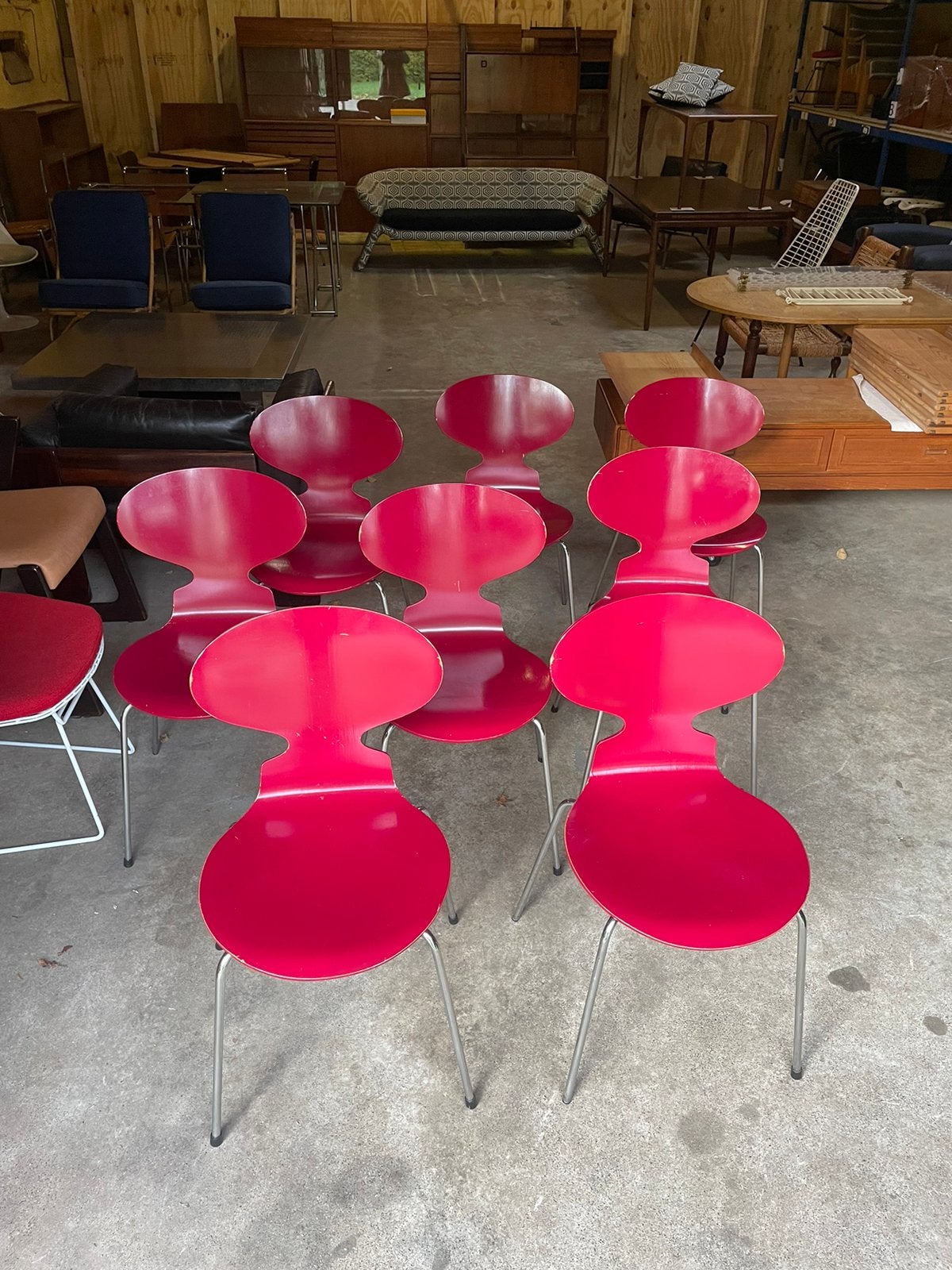 Arne Jacobsen Fritz Hansen art chair mierstoel vintage, Ophalen, Gebruikt, Vijf, Zes of meer stoelen