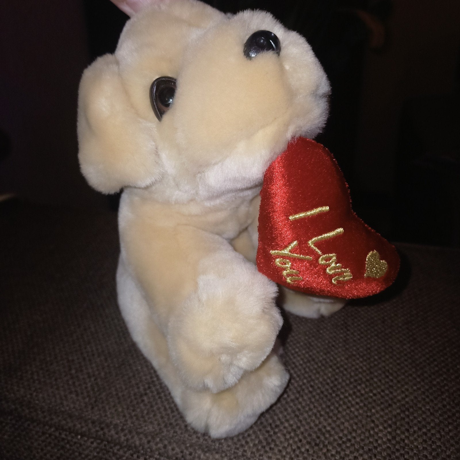 Keel toys, labrador, rood hartje i love you., Overige merken, Zo goed als nieuw, Wasbaar, Middelgroot (20 tot 80 cm)