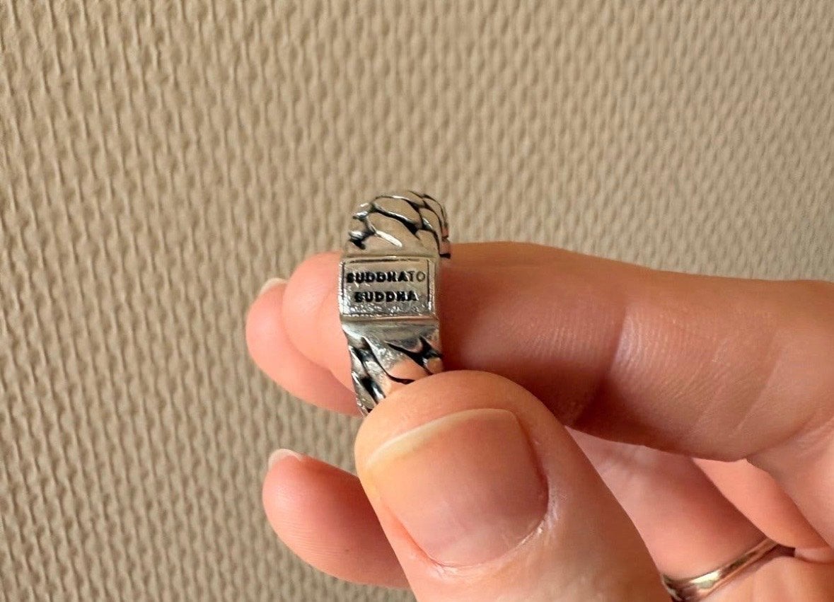 Buddha to Buddha ring - Zilveren ring, 18 tot 19, Ophalen of Verzenden, Zo goed als nieuw, Dame of Heer