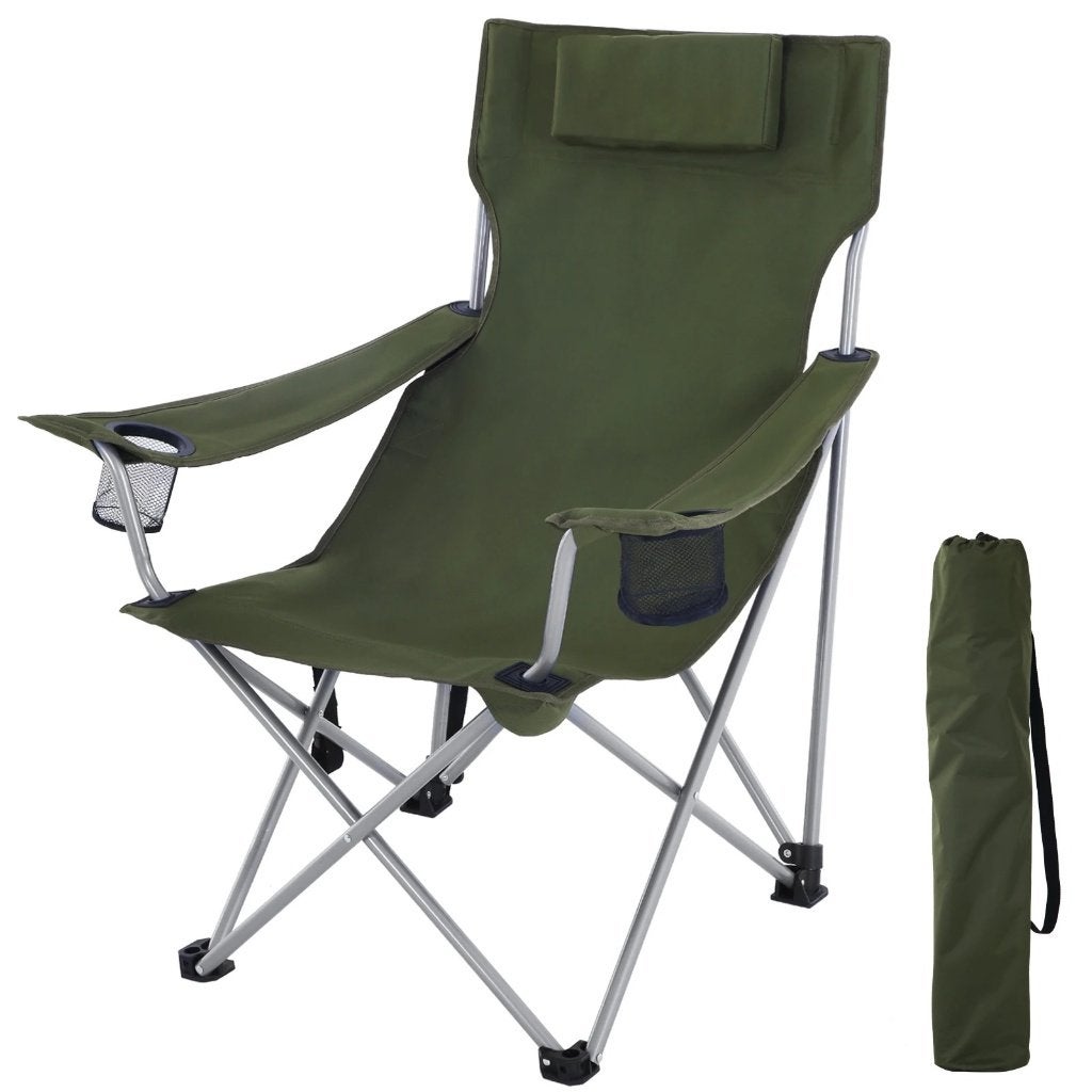 Luxe kampeerstoel met armleuningen, hoofdsteun, bekerhouders, Caravans en Kamperen, Ophalen of Verzenden, Nieuw, Campingstoel