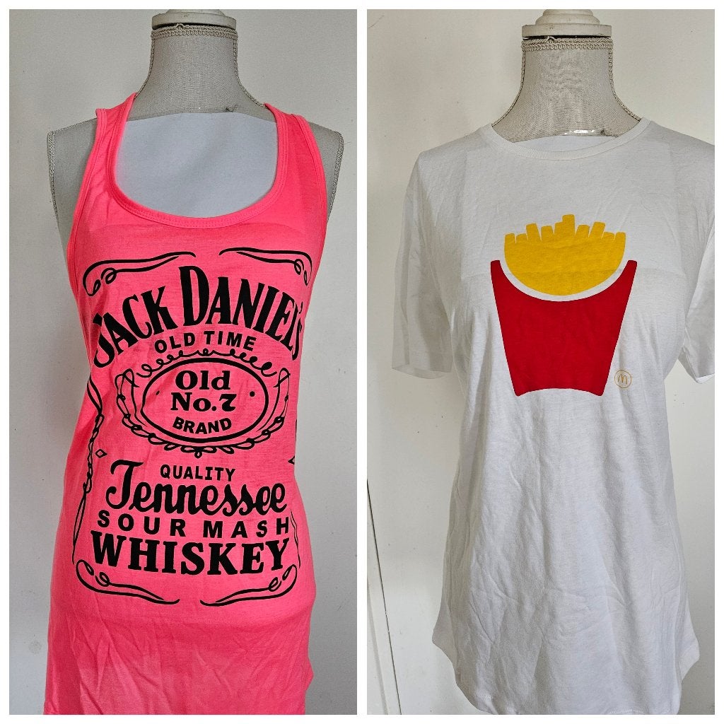 Merchandise top Jack Daniels mt M, t-shirt McDonald's mt M, Kleding | Dames, Maat 38/40 (M), Overige kleuren, Ophalen of Verzenden