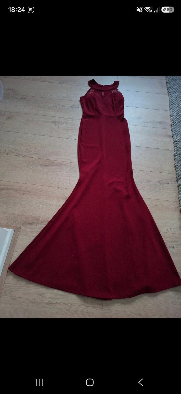 Bordeauxrode galajurk met fishtail, Ophalen of Verzenden, Zo goed als nieuw, Maat 36 (S), Dreamsdress
