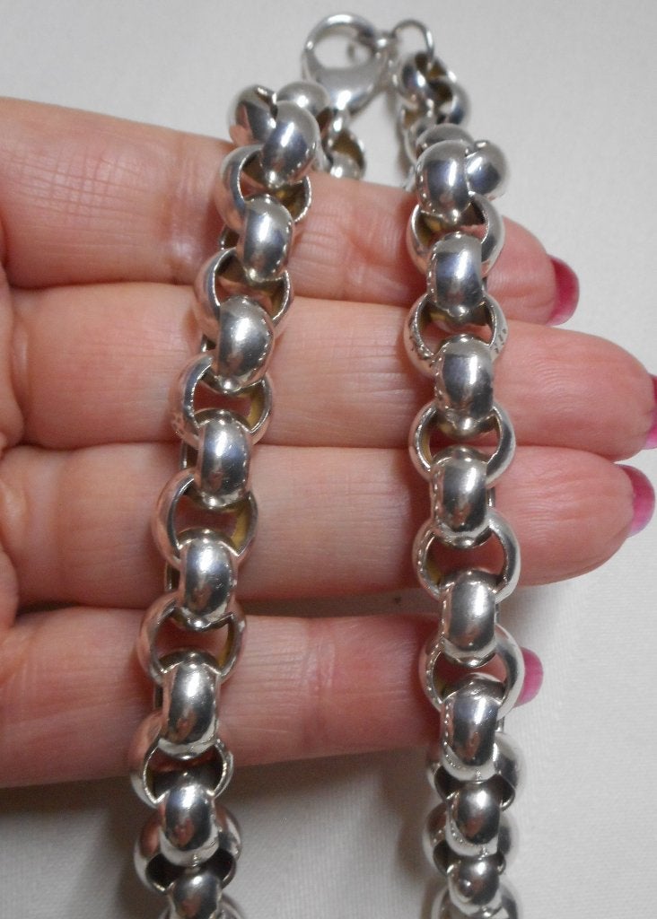 Zilveren grof jasseron collier nr.1605, Verzenden, Zo goed als nieuw, Zilver, Zilver