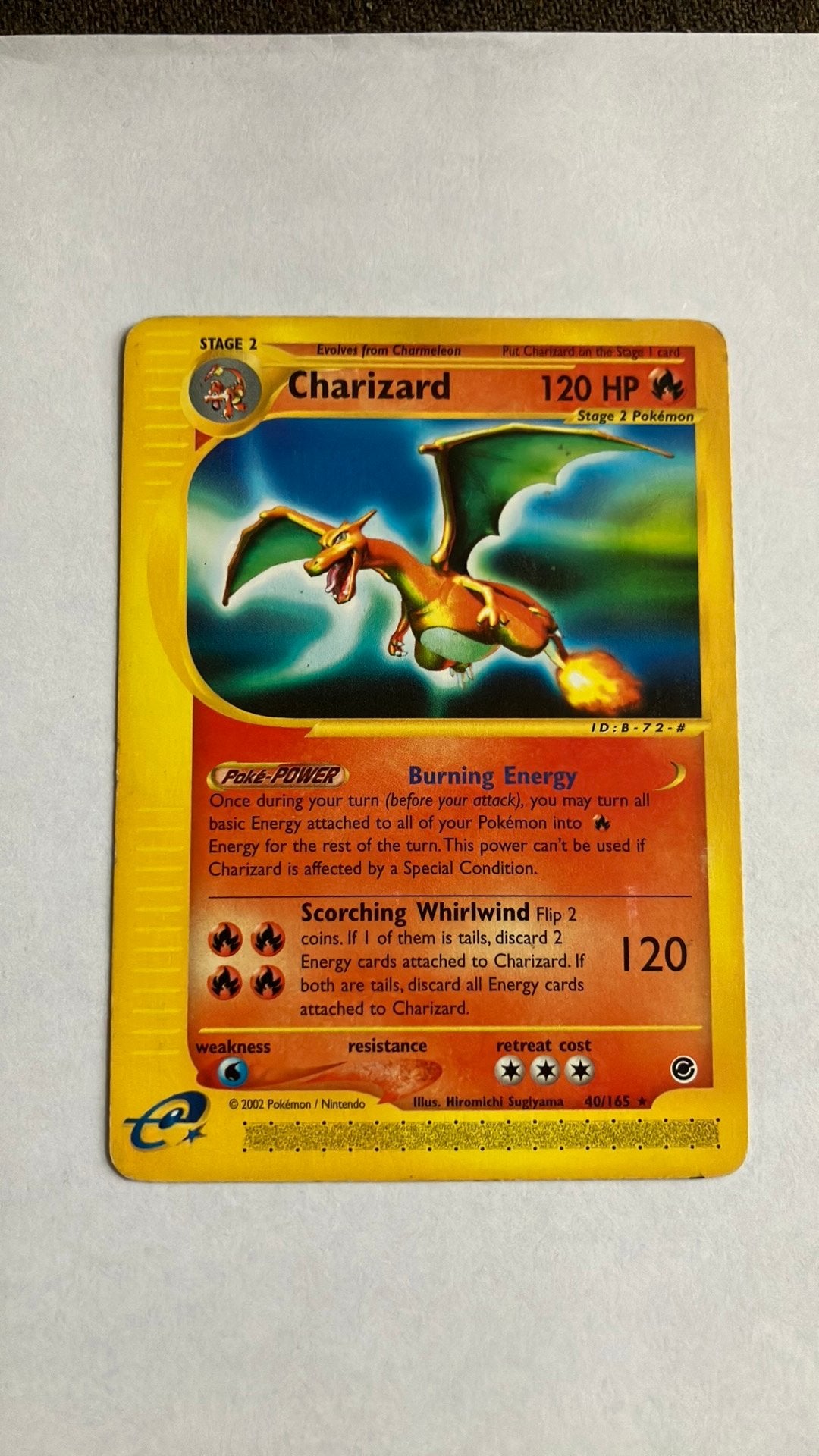 Pokémon Kaart Charizard 40/165  120 HP Stage 2 2002, Ophalen of Verzenden, Gebruikt, Losse kaart