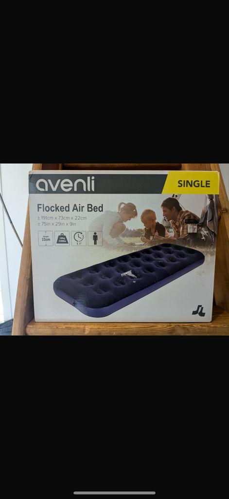 Avenli Flocked Air Bed - 1-persoons luchtbed, Ophalen of Verzenden, Nieuw, 1-persoons