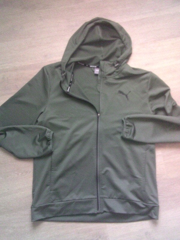 PUMA ZGAN groen vest hoodievest maat L [unisex], Kleding | Dames, Maat 42/44 (L), Gedragen, Groen, Puma