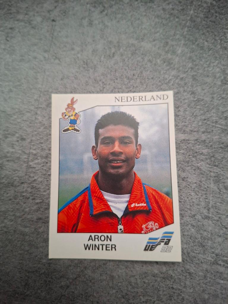 Panini sticker Euro 92 Zweden. Speler Aron Winter Nederland., Verzenden, Zo goed als nieuw, Sticker