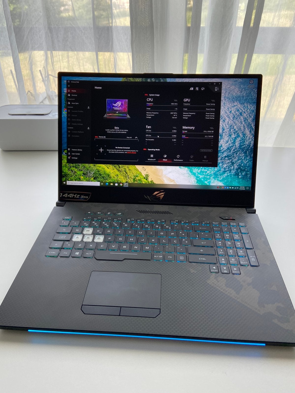 Gaming laptop Asus ROG GL704GW RTX 2070 8gb, Ophalen, Met videokaart, 2 tot 3 Ghz, Qwerty