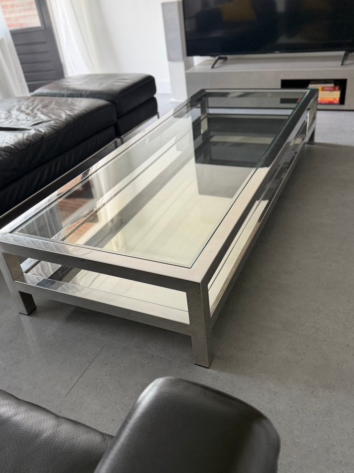 Jan des Bouvrie glazen tafel - Strak design, Ophalen, 50 tot 100 cm, 150 tot 200 cm, Glas