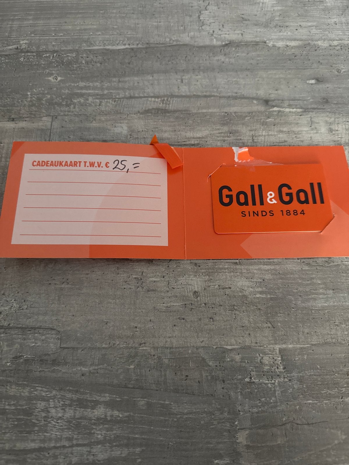 Gall & Gall kado kaart €25, Tickets en Kaartjes, Eén persoon, Cadeaubon