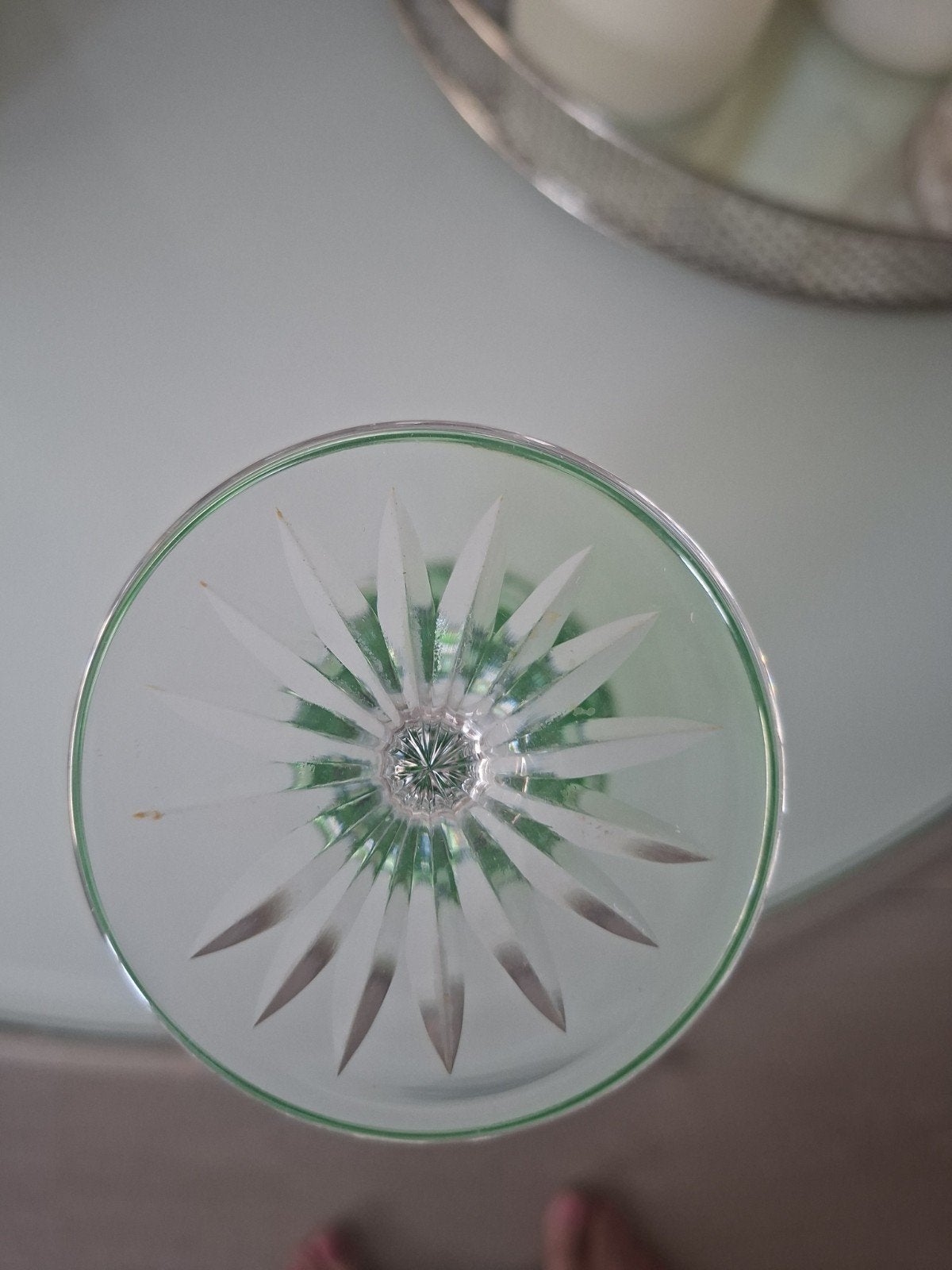Set van 5 handgeslepen Boheemse kristallen wijnglazen, Antiek en Kunst, Antiek | Glas en Kristal, Ophalen