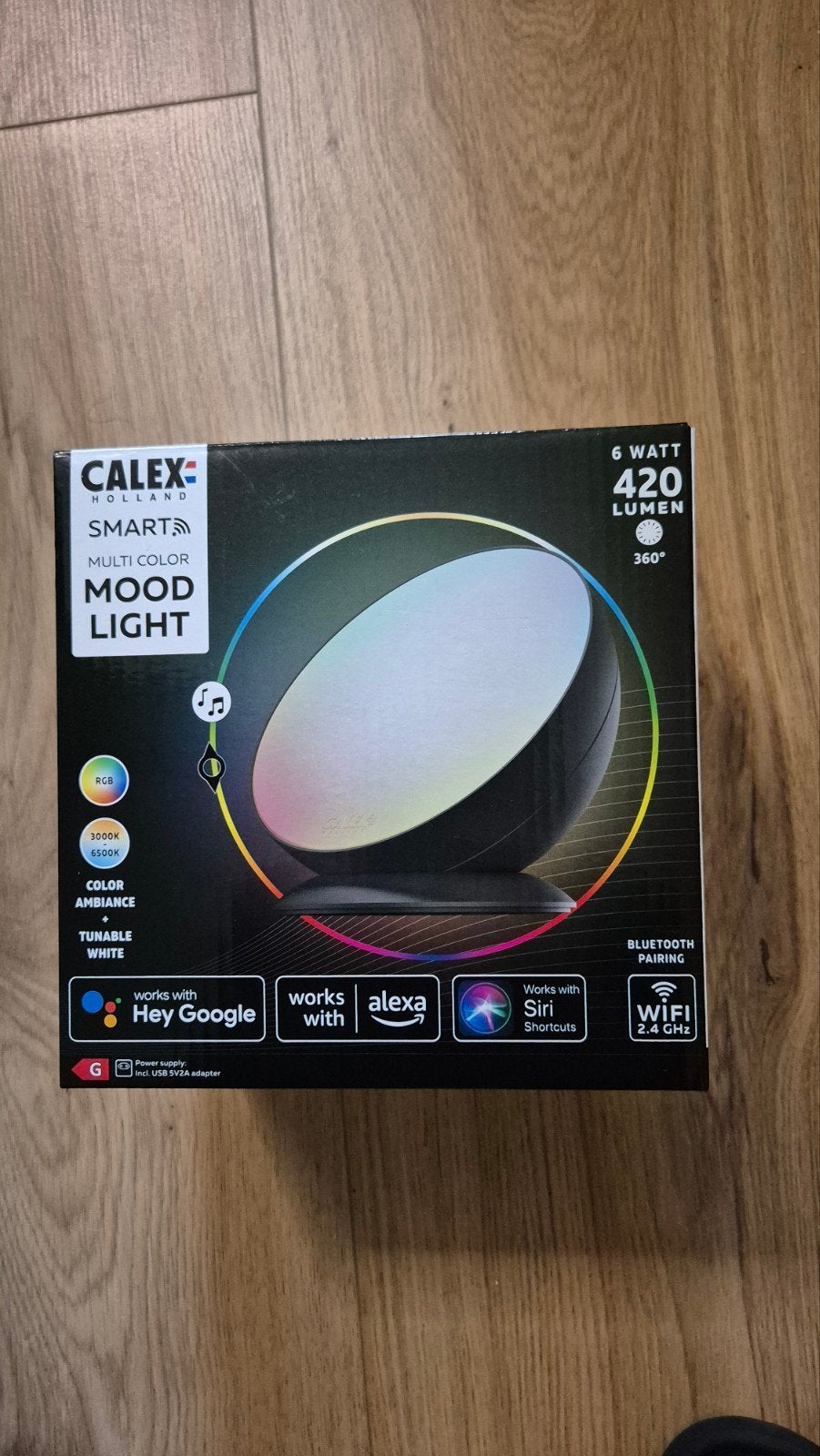 Calex Smart Mood Light - RGB & Tunable White, Zwart, Nieuw, Kleur aanpasbaar, Calex