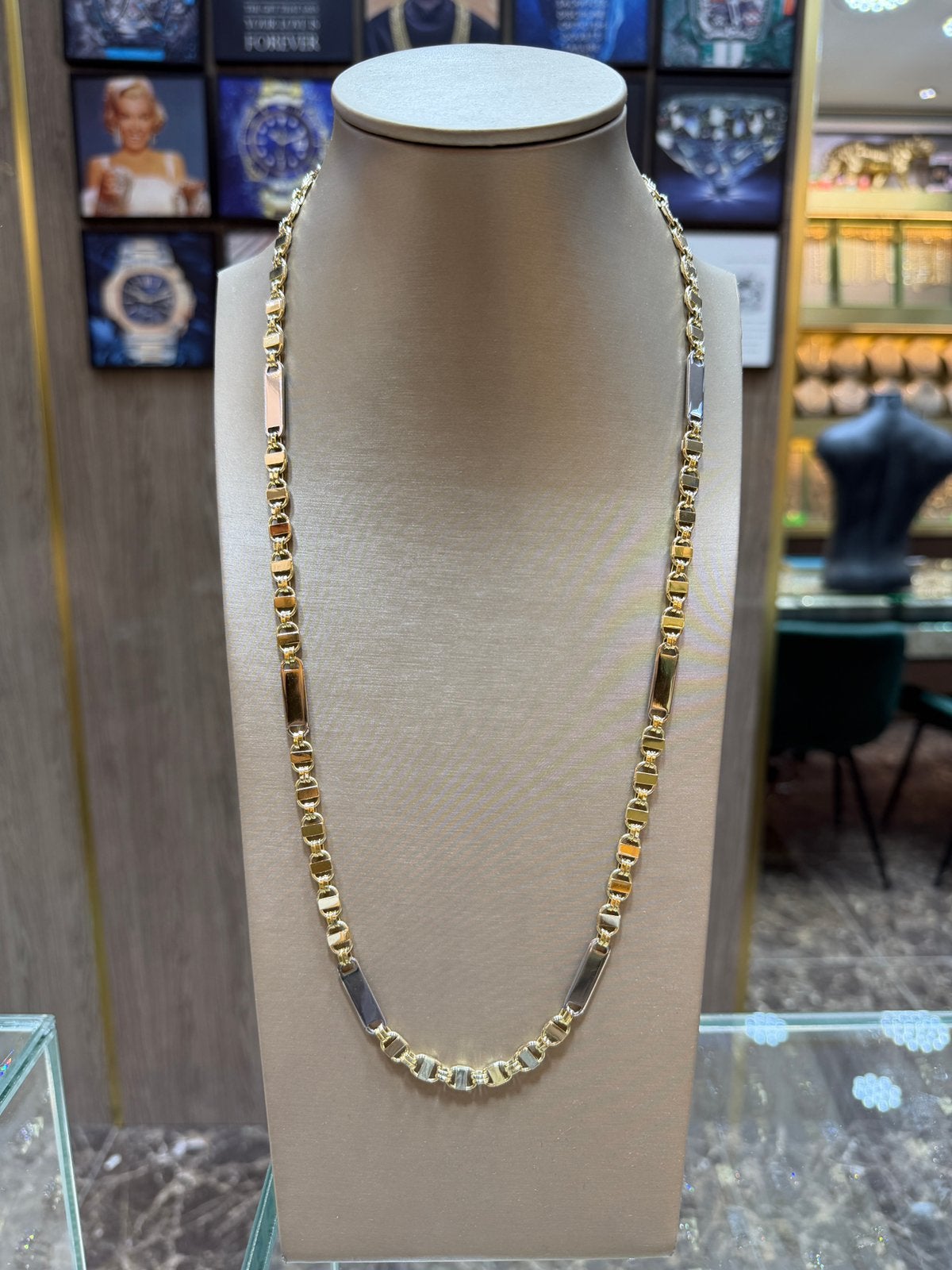 14KT Goud - 31.1 Gram - Ketting -PLATTE MAGNUM -Herenketting