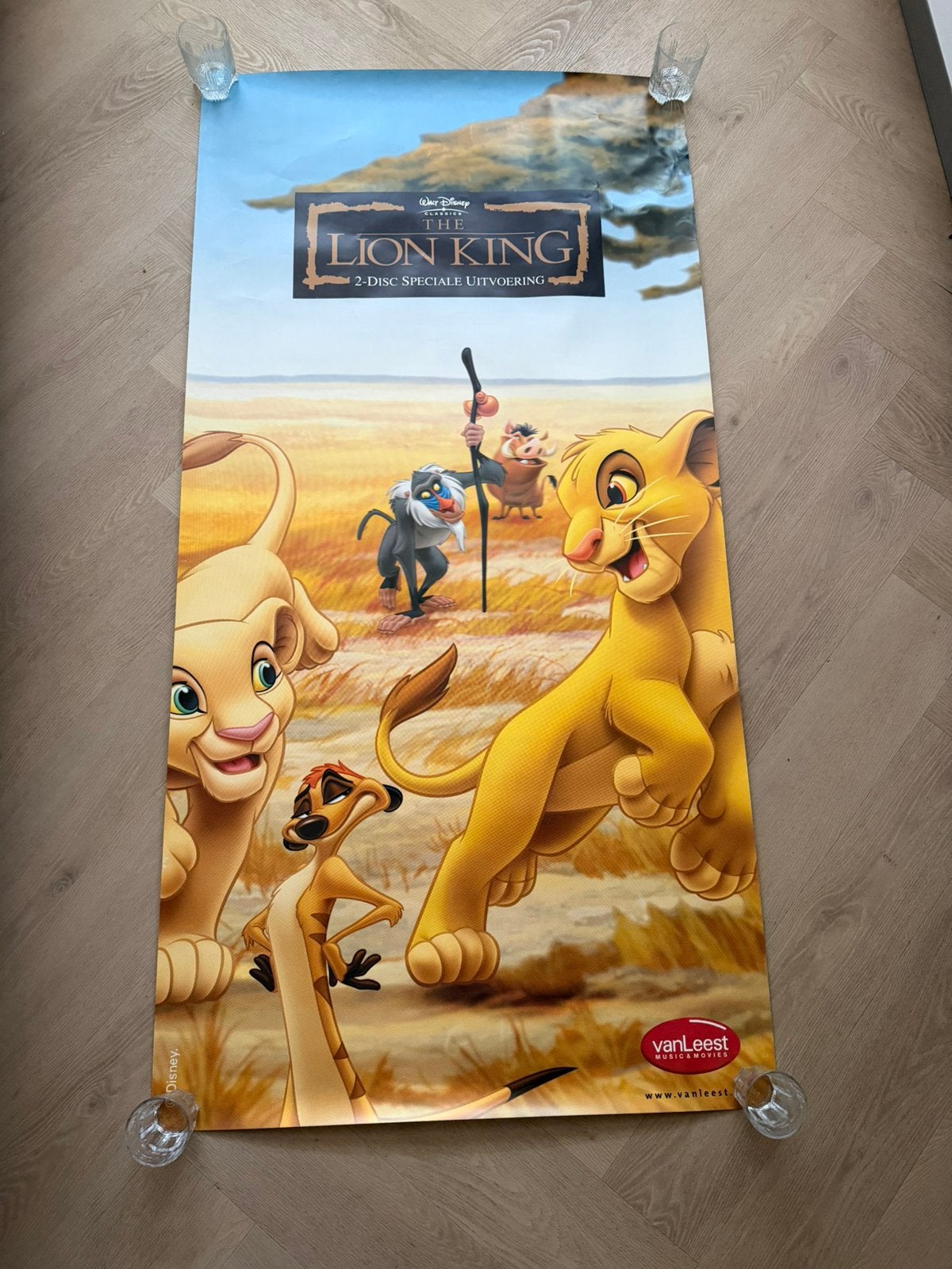 Disney Lion king promotie poster 2003 (vanLeest) 160x80cm, Deurposter of groter, Ophalen of Verzenden, Film en Tv, Rechthoekig Staand