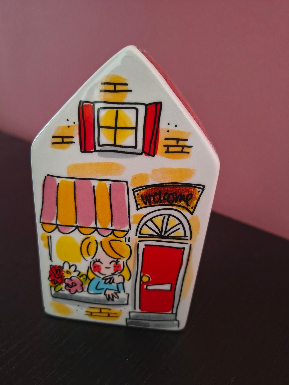 Blond Amsterdam spaarpot huisje, Ophalen of Verzenden, Gebruikt, Steen, Aardewerk of Keramiek, Object of Gebouw