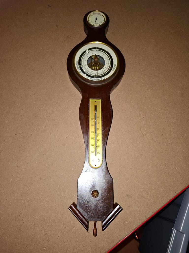 Vintage Termo Barometer Weerstation, Ophalen of Verzenden, Gebruikt, Weerstation