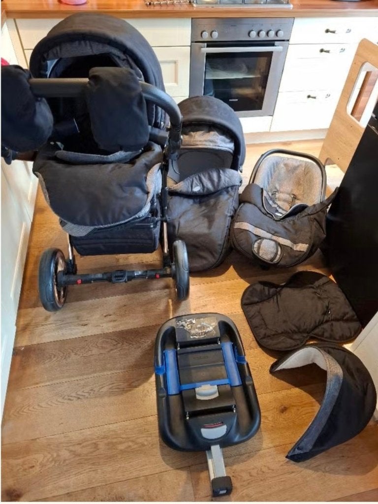Set wandelwagen 2 combi/maxicosi/base, Ophalen, Gebruikt, Combiwagen, Overige merken