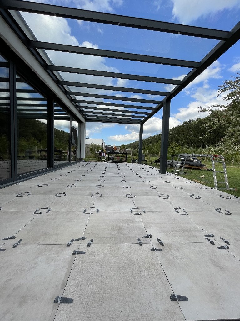 Zandcementvloer  | Veranda | Zonwering, Ophalen, 450 cm of meer, Elektrisch, Rolluik