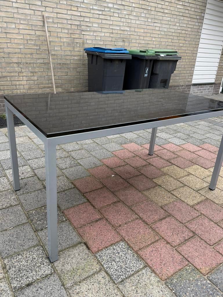 Granieten tuintafel natuursteen 160 bij 80, Ophalen, Zo goed als nieuw, Rechthoekig, Overige materialen
