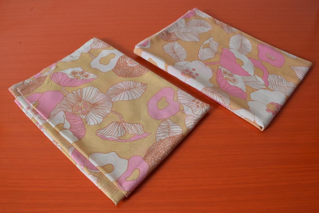 Set van 2 retro vintage jaren 70 kussenslopen - Funky bloem, Huis en Inrichting, Slaapkamer | Beddengoed, Overige kleuren, Overige maten
