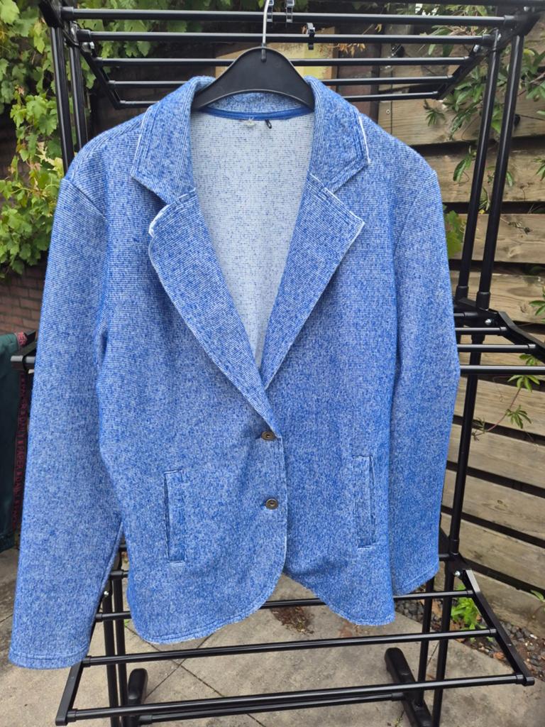 Poools jasje maat 42 blauw wit izgs, Blauw, Maat 42/44 (L), Ophalen of Verzenden, Zo goed als nieuw
