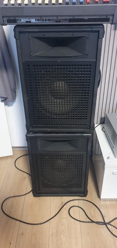 Set van 2 krachtige PA-luidsprekers, Overige merken, Gebruikt, Ophalen of Verzenden, 120 watt of meer
