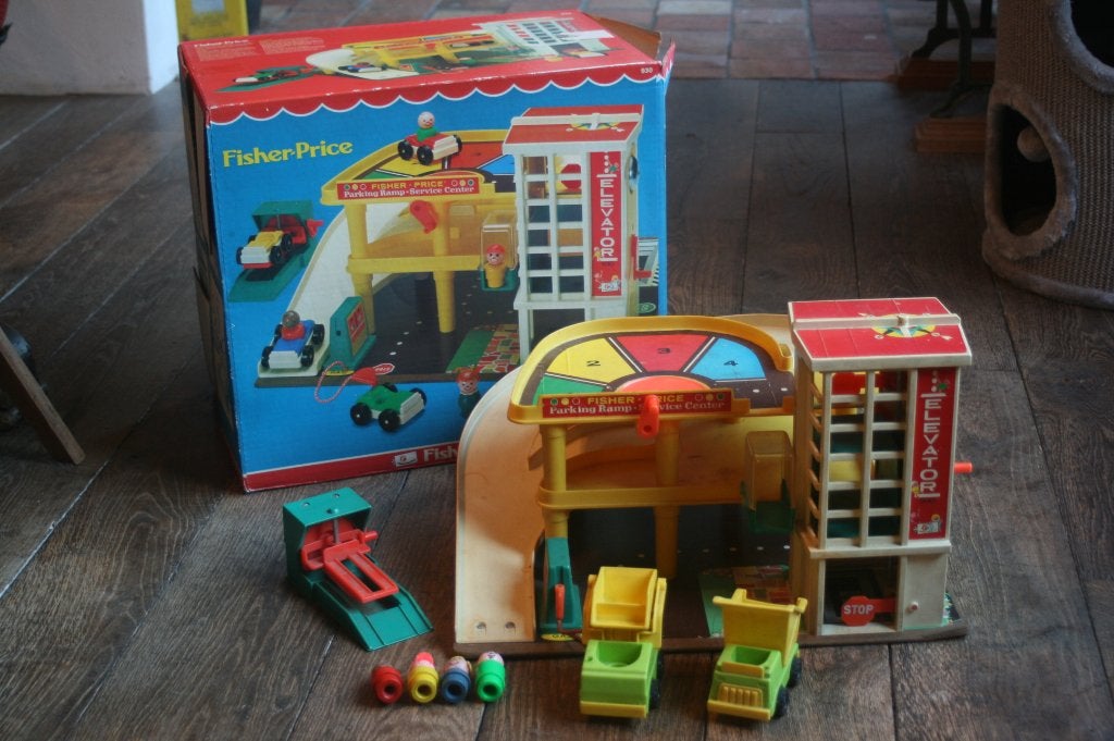 Fisher price 930 autogarage (jaren 70/80) BOXED, Ophalen of Verzenden, Gebruikt, Speelset