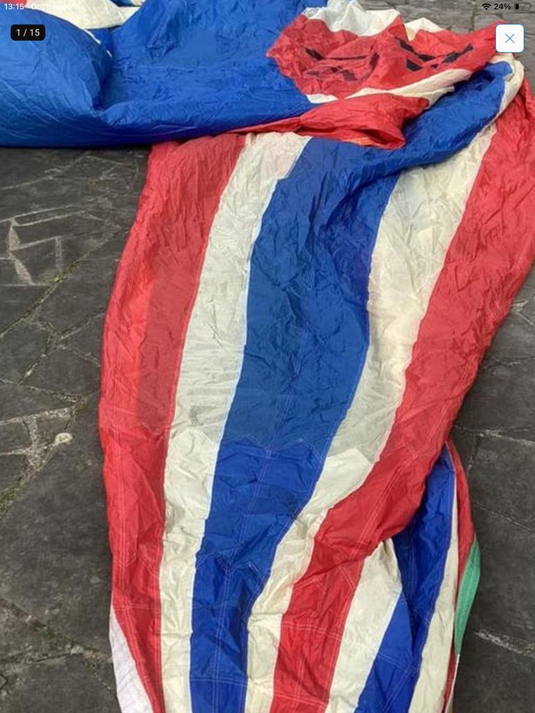 halfwinder gennaker genaker asymmetrische rood wit blauw, 30 tot 60 m², 6 meter of meer, Spinnaker, Ophalen of Verzenden