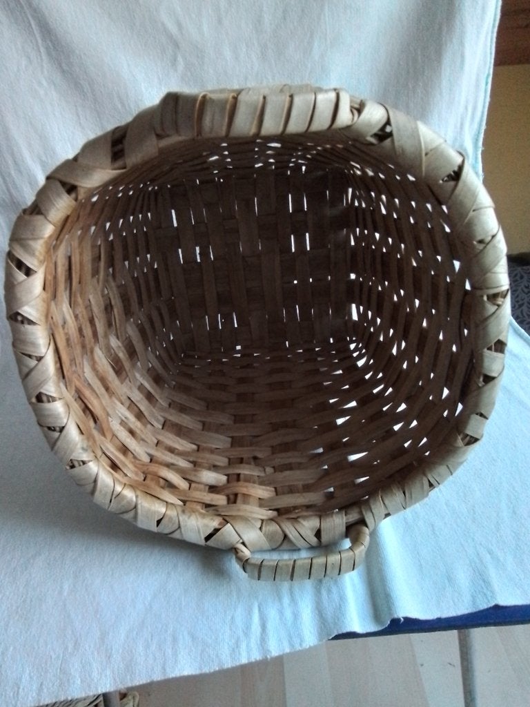 Gevlochten mand, Mand, Handgemaakt, Rond, Ophalen of Verzenden