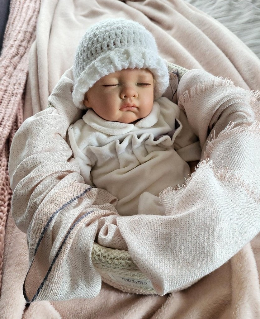 Levensechte pop, slapende babypop, zgan, newborn, nieuwstaat, Verzamelen, Poppen, Ophalen of Verzenden, Zo goed als nieuw, Pop