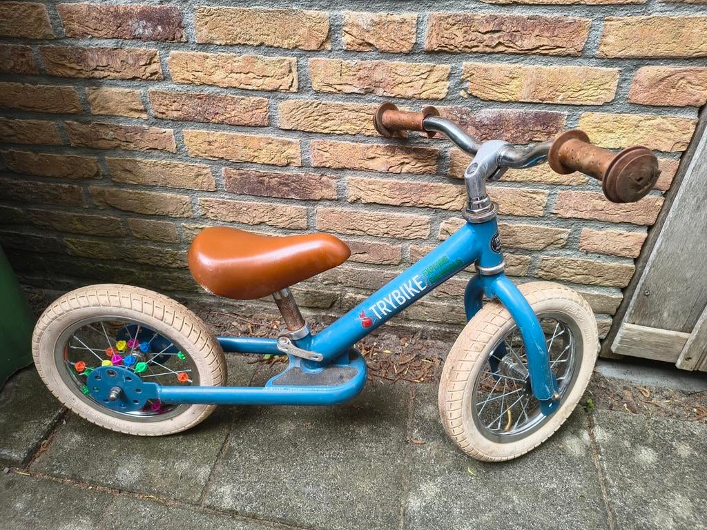 Trybike Steel Vintage Edition loopfiets blauw, Fietsen en Brommers, Fietsen | Kinderfietsjes, Ophalen of Verzenden