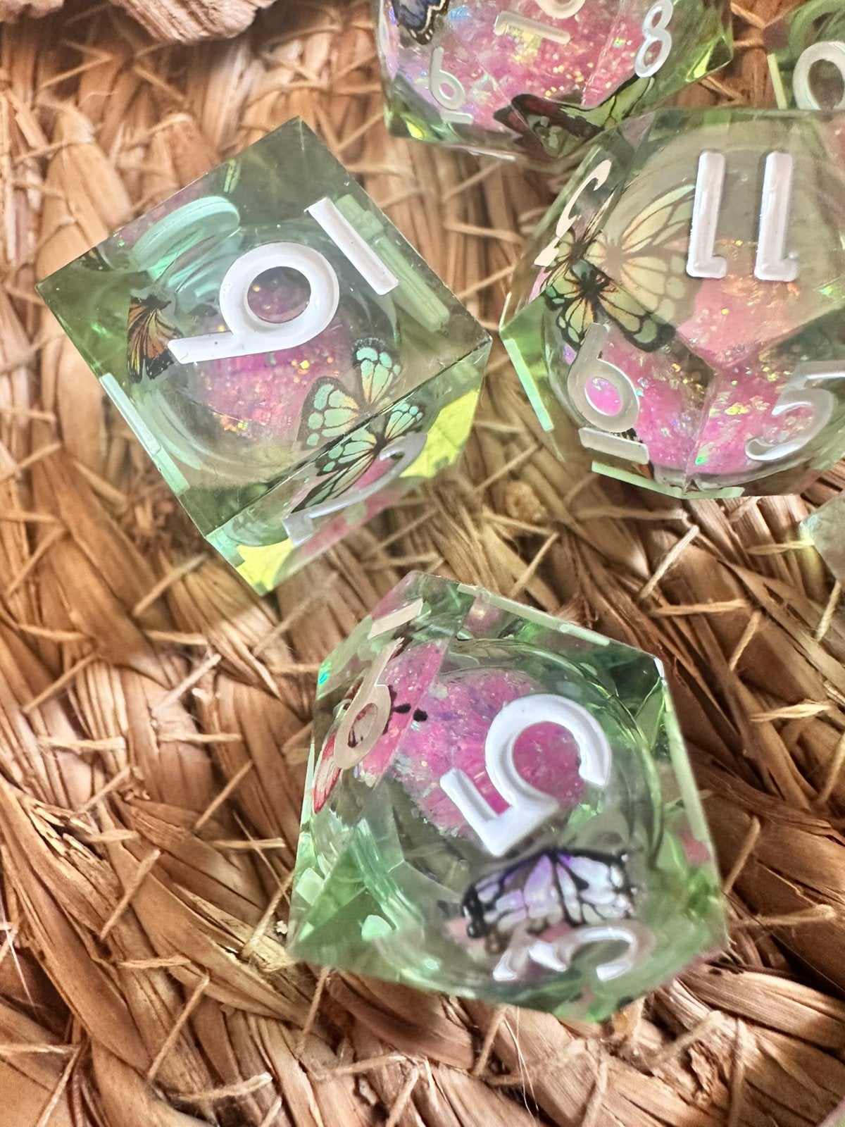 DND dice / vlinders / D&D / dobbelstenen / RPG / nieuw, Ophalen of Verzenden, Nieuw