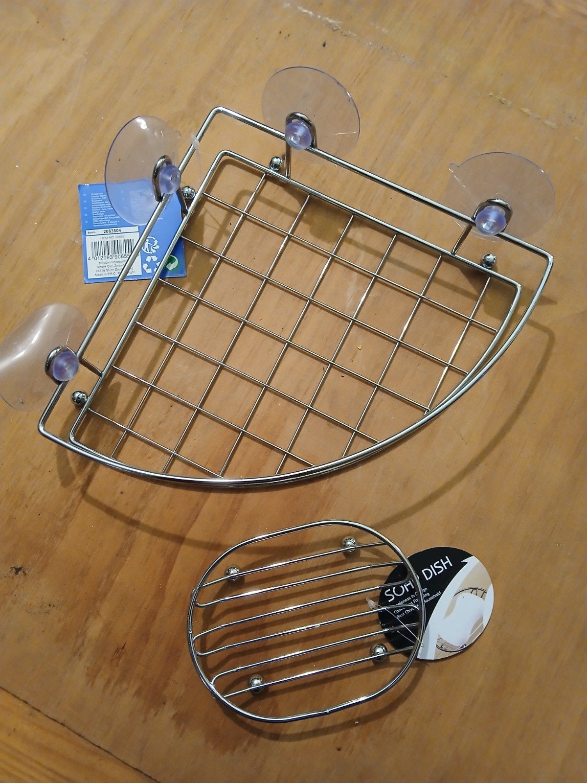 Douche-accessoires: hoekrek en zeepbakje (nieuw), Ophalen of Verzenden, Nieuw, Zilver, Douche-accessoire