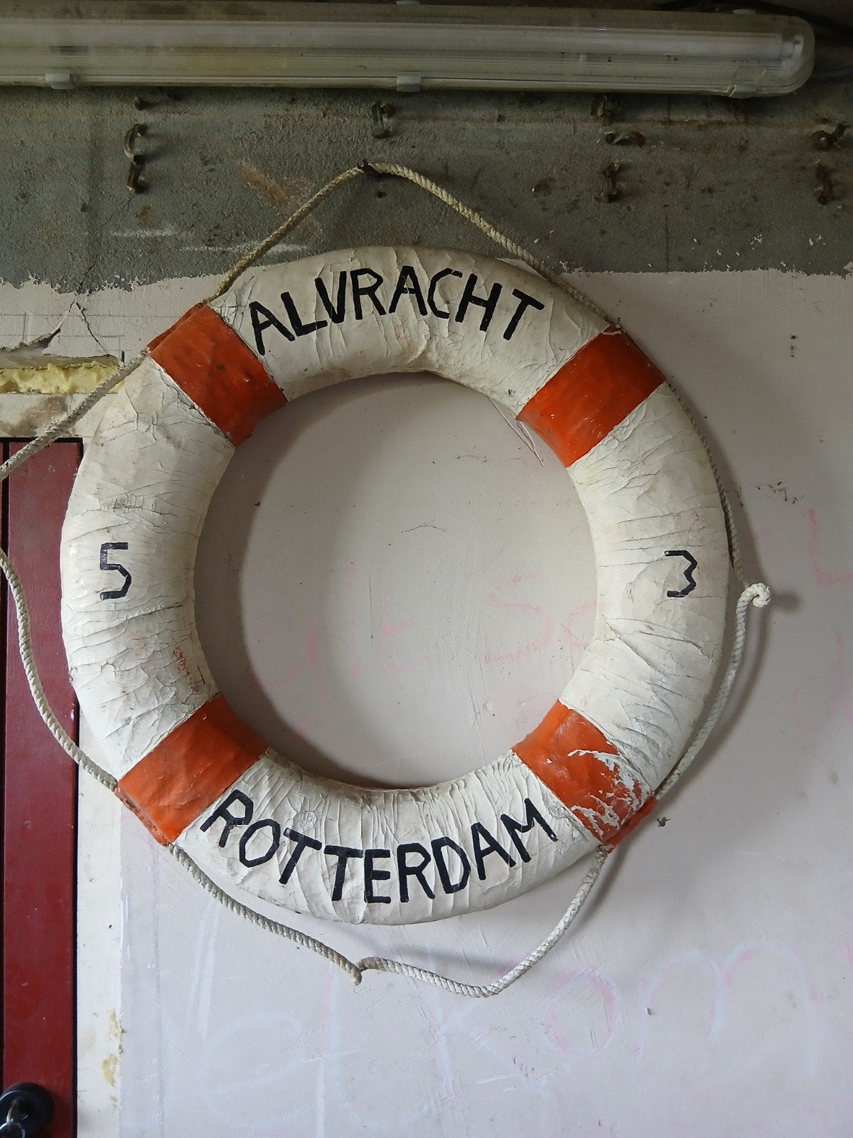 Harde antieke Reddingsboei Alvracht Rotterdam scheeps, Verzamelen, Ophalen, Gebruikt