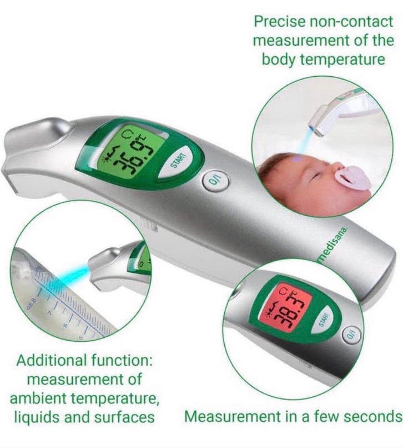 Medisana FTN Digitale Voorhoofdthermometer 6-1 thermometer, P, P, P, Nieuw