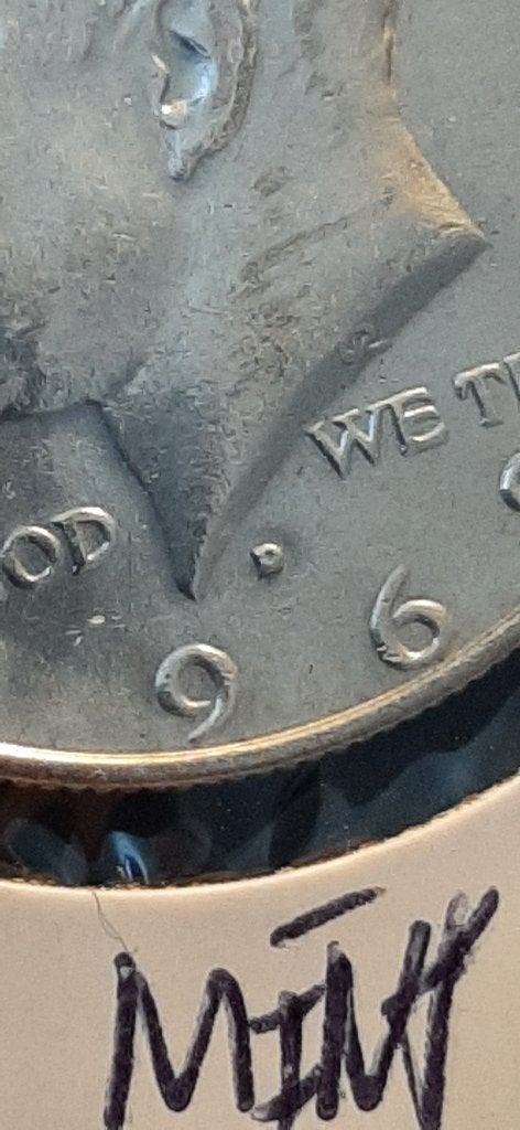 1968-D D/D RPM Repunched Mint Mark Kennedy Half Dollar, Postzegels en Munten, Ophalen of Verzenden, Noord-Amerika, Losse munt