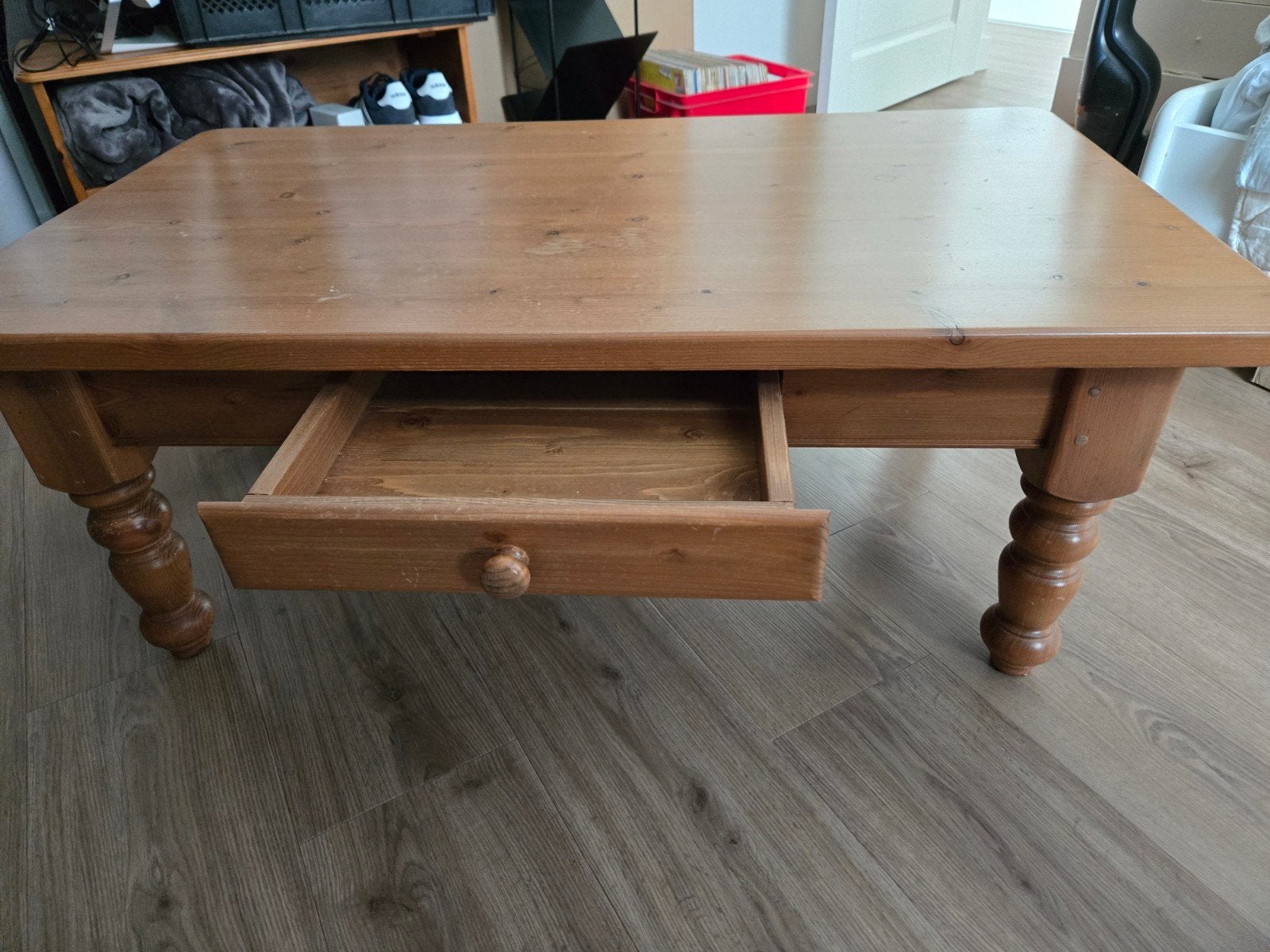 grenen salontafel, Ophalen, Gebruikt, 100 tot 150 cm, 50 tot 100 cm