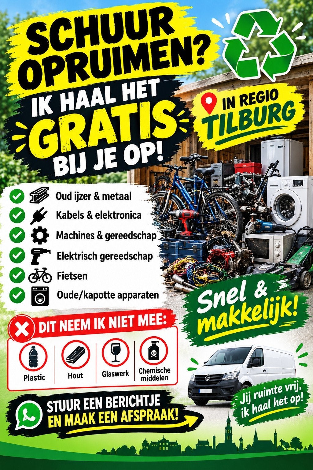 ️ GRATIS OPHALEN – OUDIJZER, METAAL, ELEKTRONICA, FIETSEN