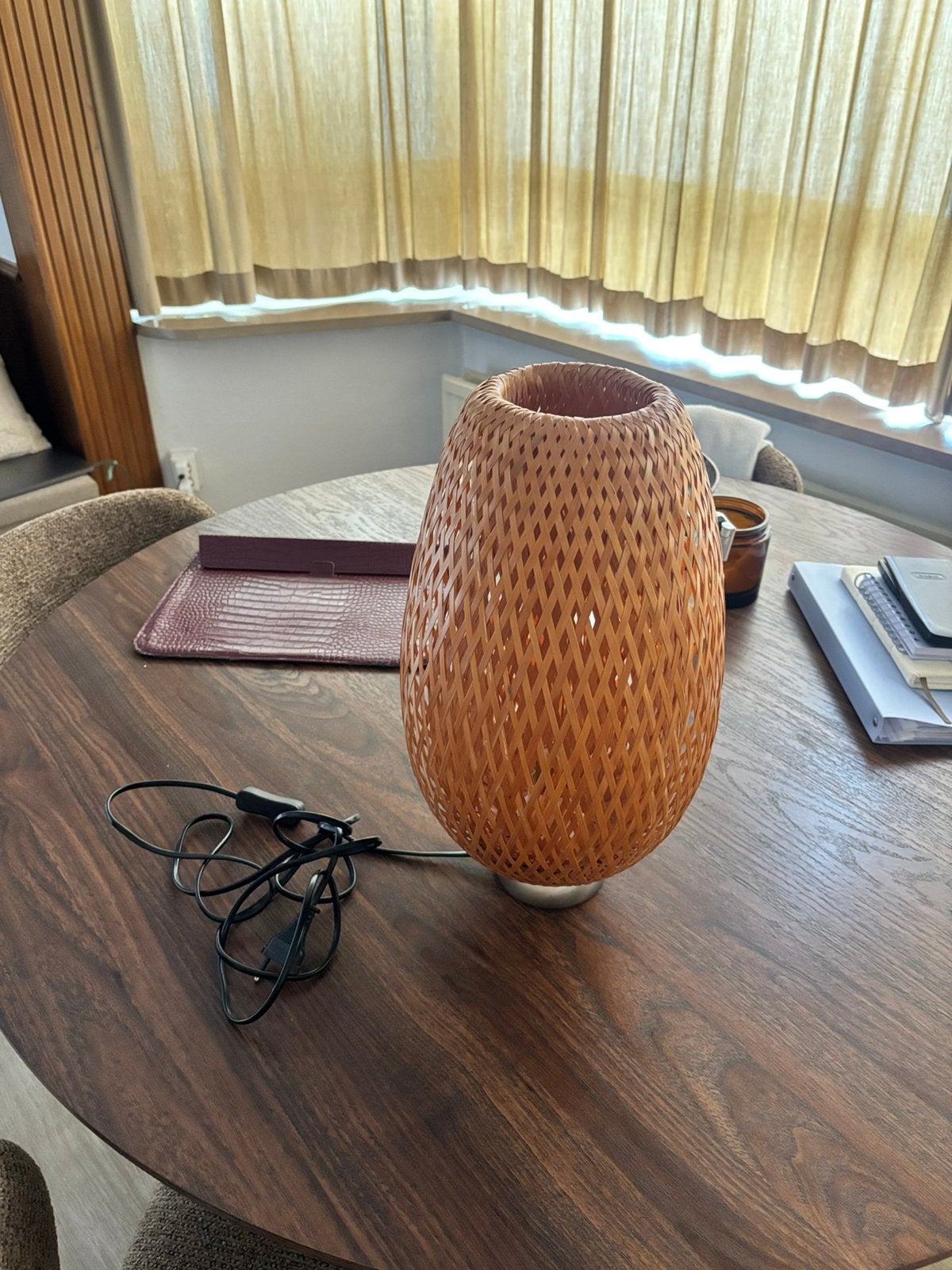 Böja tafellamp IKEA, Huis en Inrichting, Ophalen of Verzenden, Zo goed als nieuw, Rond