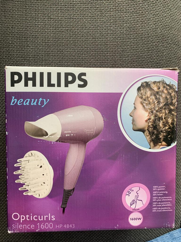 Philips Opticurls Silence 1600 HP 4843 Haarföhn, Ophalen of Verzenden, Zo goed als nieuw, Haarverzorging