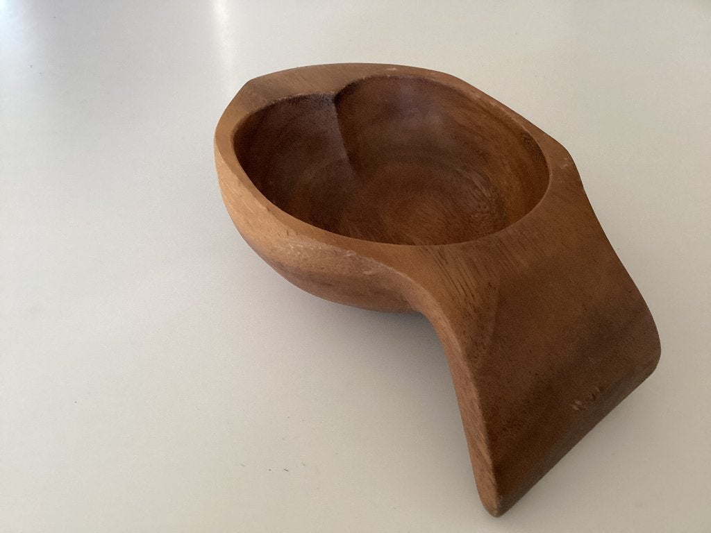 Retro houten snack schaaltje, organisch, vis, gaaf, Ophalen of Verzenden, Huis en Inrichting