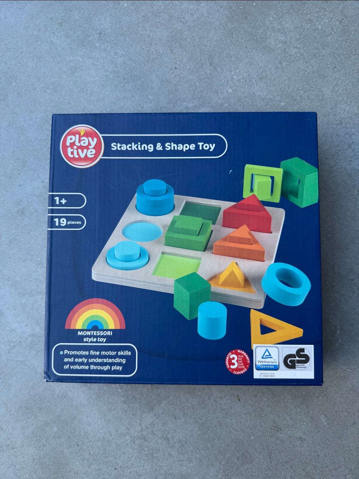 Playtive Montessori Stacking & Shape Toy - 19 delig, Ophalen of Verzenden, Nieuw, Knutselen
