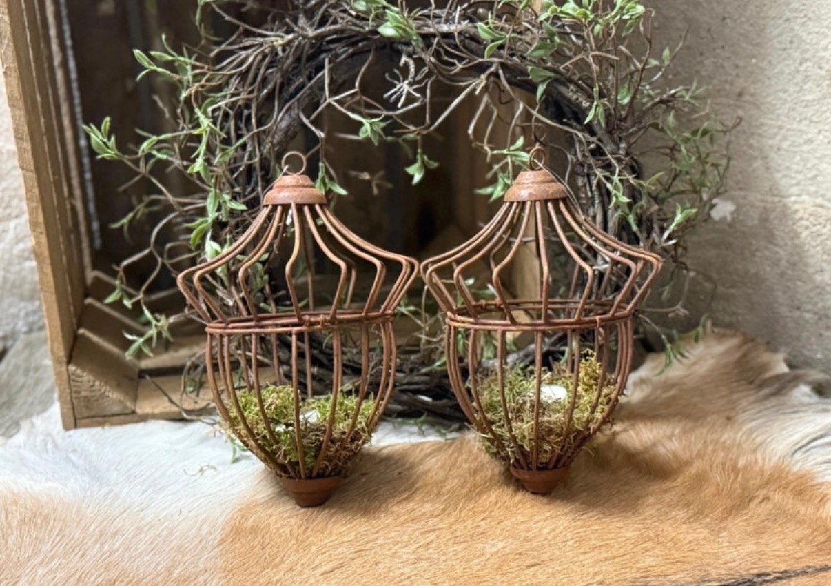Set van 2 Landelijke Roest Kandelaars / Hangers, Huis en Inrichting, Woonaccessoires | Kandelaars en Kaarsen, Bruin, ., Nieuw