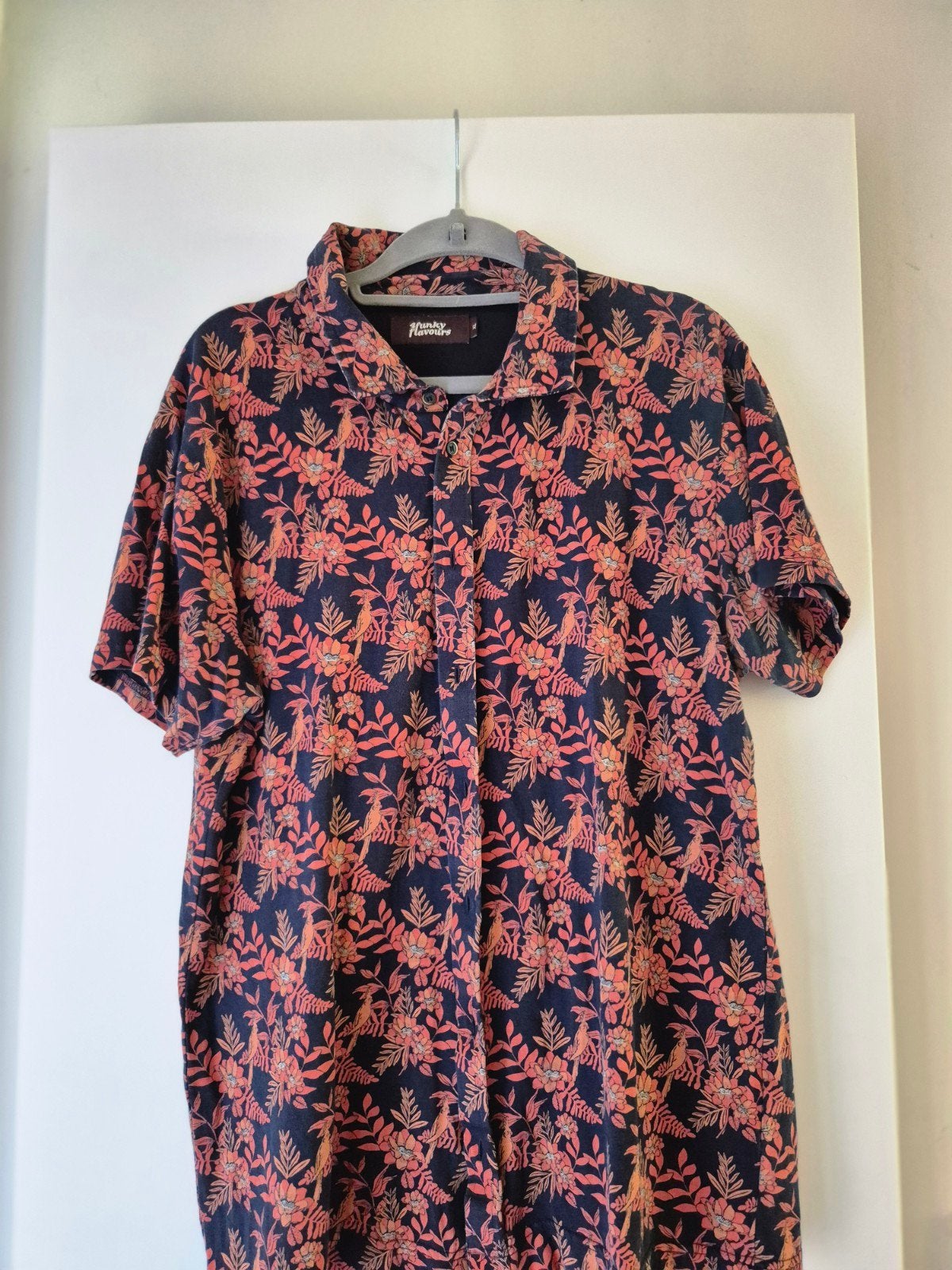 4Funky Flavours shirt met bloemenprint XL, Ophalen of Verzenden, Blauw, Halswijdte 43/44 (XL)