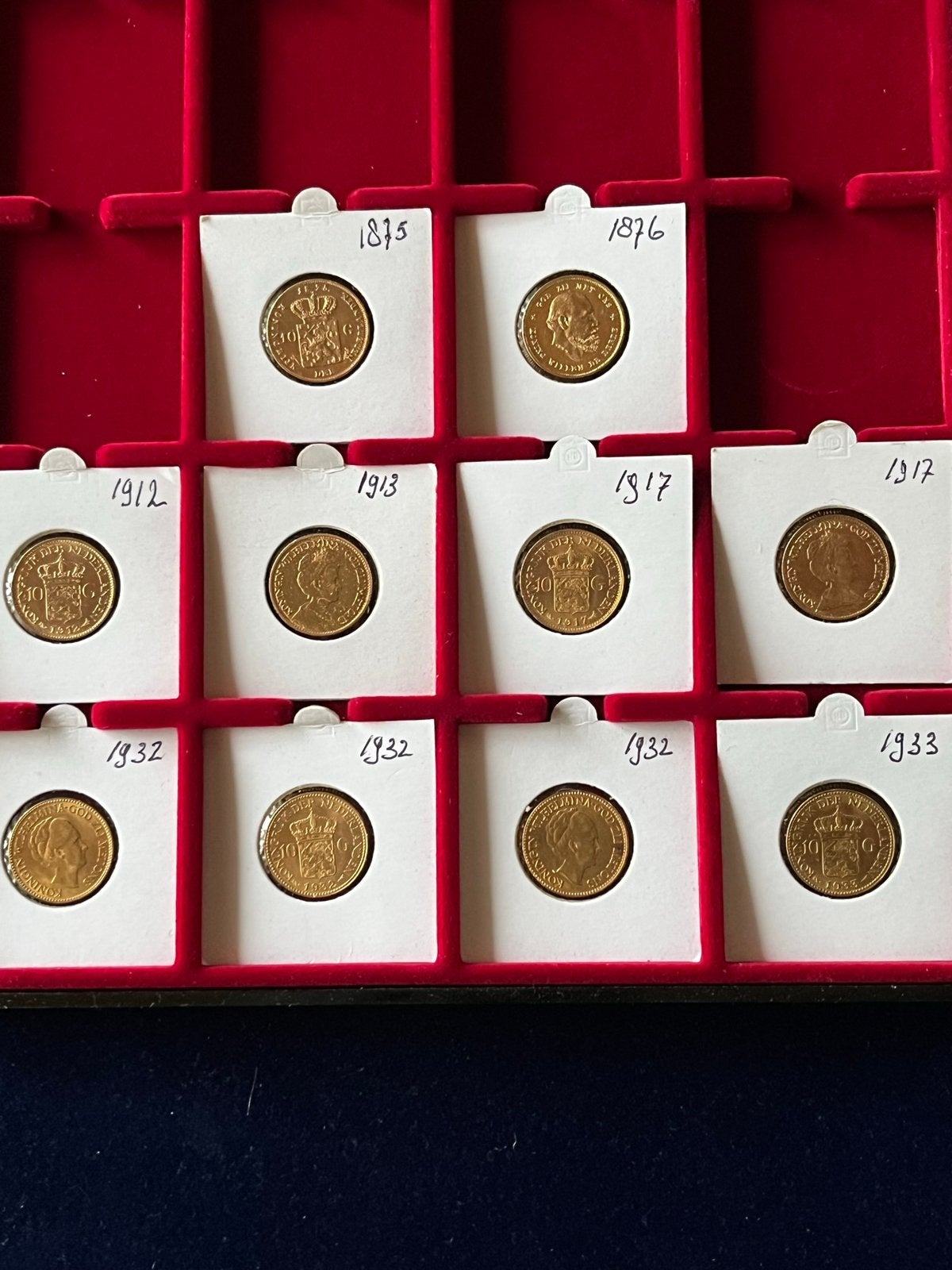 Gouden tientjes, Postzegels en Munten, Munten | Nederland, Koning Willem III, Setje, 10 gulden, Goud