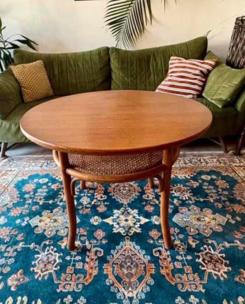 Rotan salon tafel vitage, Ophalen, 50 tot 100 cm, 50 tot 75 cm, Rond