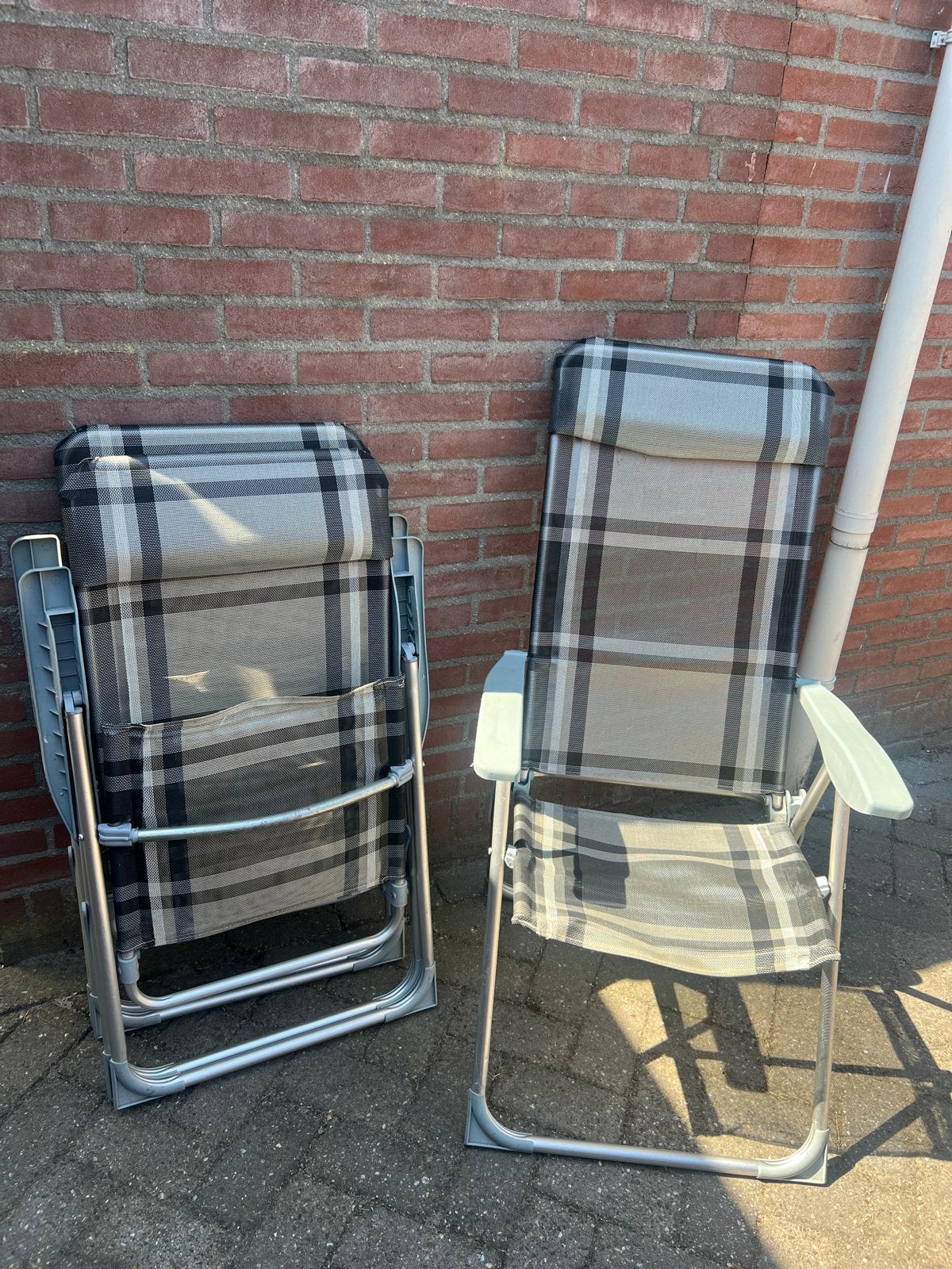 3x Inklapbare campingstoelen, Caravans en Kamperen, Ophalen, Gebruikt, Campingstoel