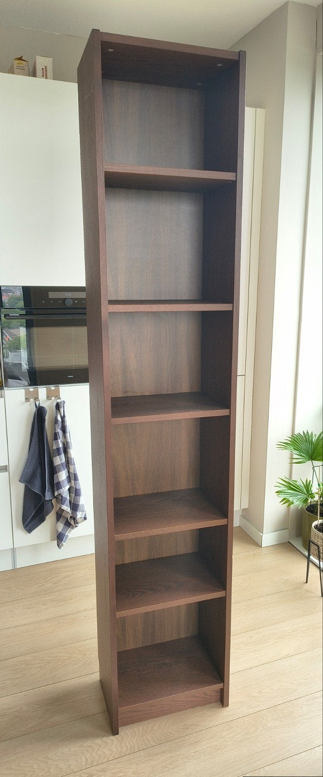 IKEA Billykast (donkerbruin), Met plank(en), Minder dan 50 cm, 200 cm of meer, Donkerbruin