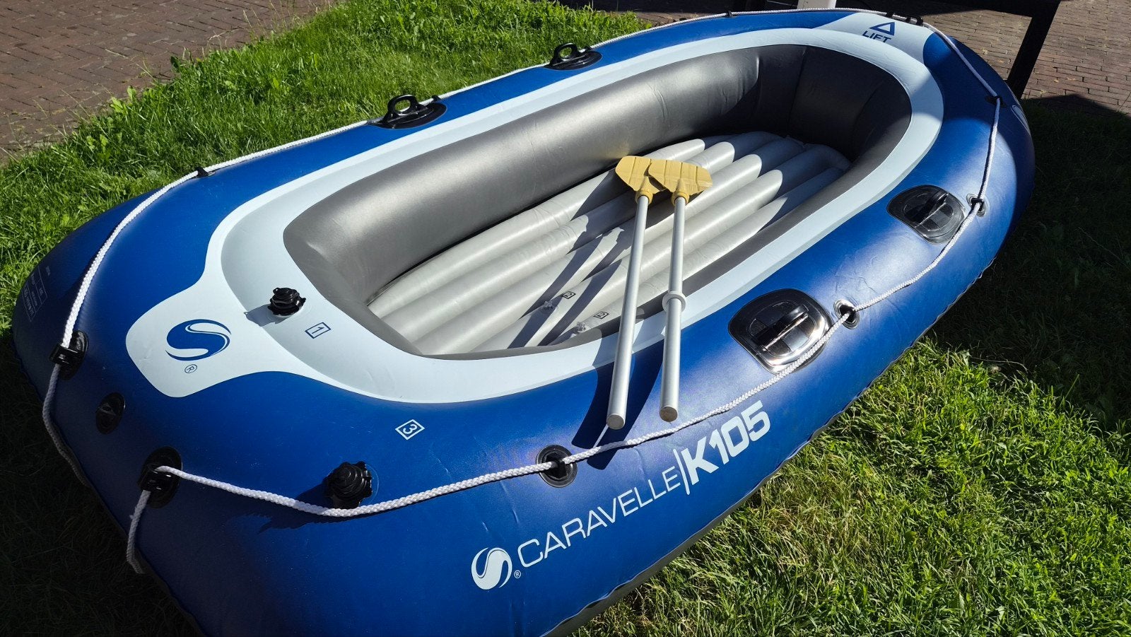 Opblaasboot met peddels, Watersport en Boten, Kano's, Ophalen of Verzenden, Zo goed als nieuw, Overige typen, Met peddels